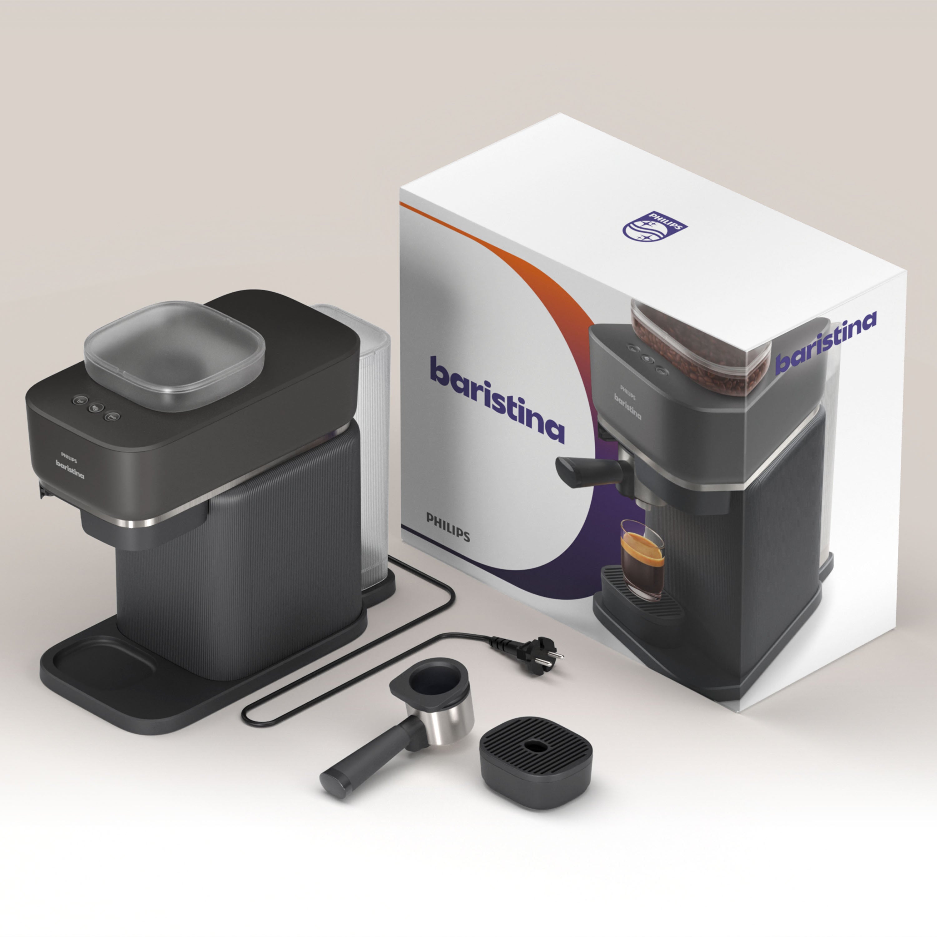 Philips Baristina Espresso machine Black Grey (BAR300/60)